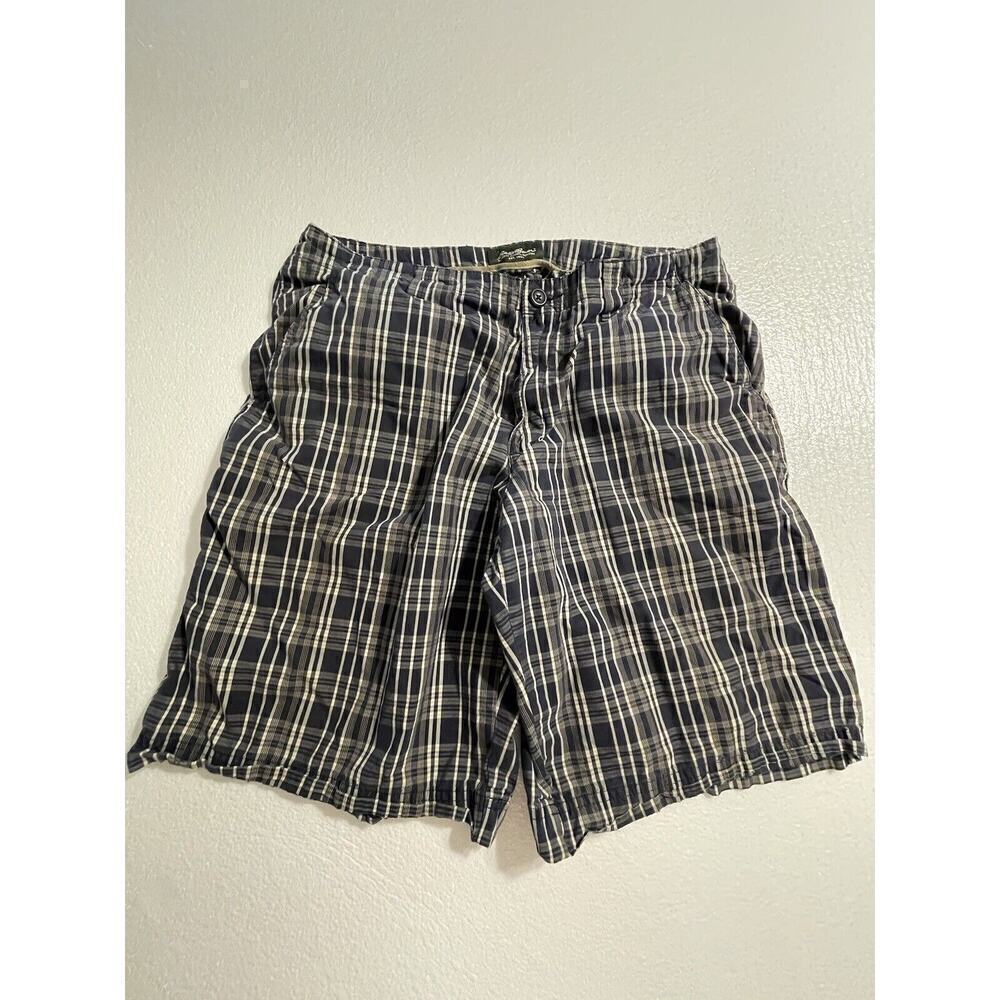 Eddie Bauer Men’s Shorts Size 34 Navy Plaid 100% Cotton